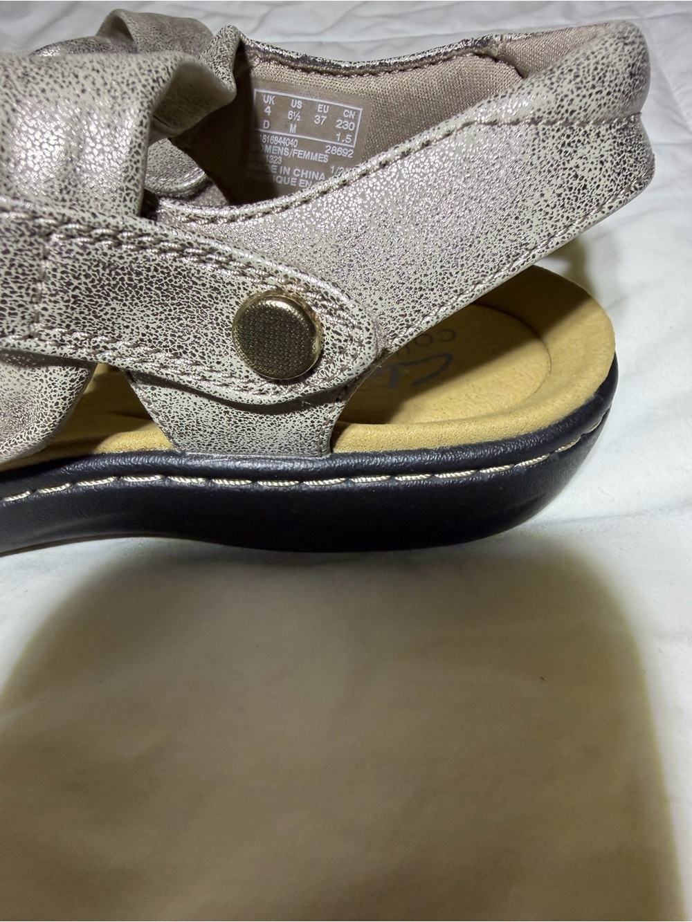 Clarks Laurieann Bell Metallic Silver Sandal - Picture 5 of 7